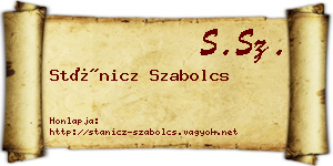 Stánicz Szabolcs névjegykártya