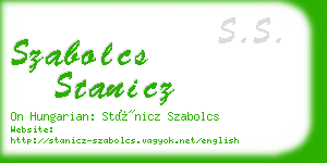 szabolcs stanicz business card